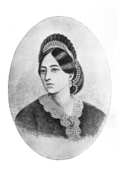 Portrait of Jane Francesca Agnes Wilde, engraved by W.M. Oldham by Bernard Mulrenin